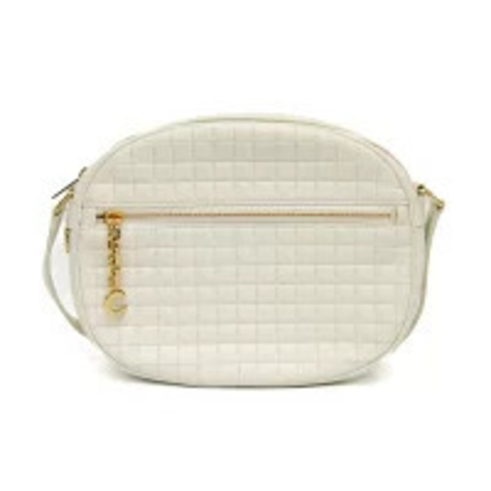 Celine Charm Camera Bag Leather Shoulder White